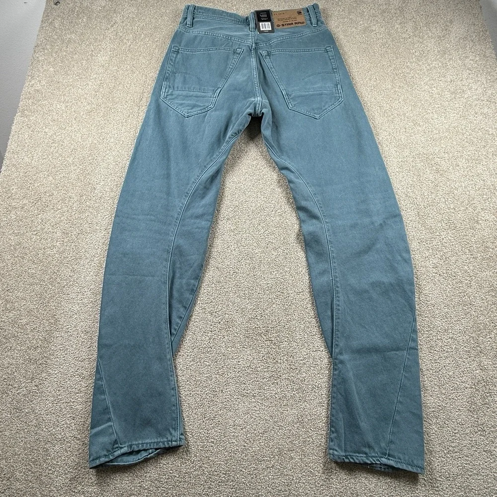 G-Star Raw Mens Arc 3D Jeans Size 28x32 Rainbow‎ Foliage Green Steer Ecru Denim